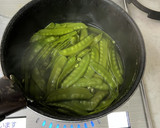 白だしで簡単、サヤエンドウの煮物　大量作り方5写真