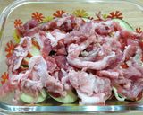 耐熱容器でナスと豚こまのミルフィーユ焼き作り方5写真