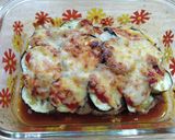 耐熱容器でナスと豚こまのミルフィーユ焼き作り方8写真
