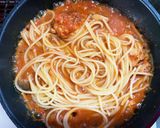 鶏もも肉とキノコのトマトパスタ作り方6写真