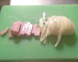 たまねぎとハムのオープンオムレツ作り方1写真