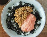 明太と納豆の海苔ごはん作り方3写真