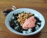 明太と納豆の海苔ごはん作り方4写真