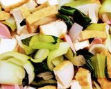 めんつゆで簡単！青梗菜と厚揚げの卵炒め作り方9写真