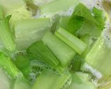 小松菜と春キャベツの明太子パスタ作り方4写真
