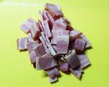 つぼみ菜とロースハムのしょう油炒め作り方2写真