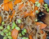 常備菜♡挽き肉のれんこんきんぴら作り方4写真