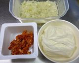 豚キムチハンバーグ(豆腐入り)作り方1写真