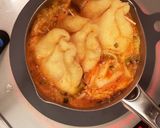 卵きんちゃくのキムチスープ作り方4写真