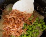 枝豆と桜エビの醤油麹おこわ作り方3写真