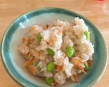 枝豆と桜エビの醤油麹おこわ作り方4写真