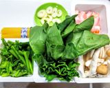 ベーコンと法蓮草のガーリックバターパスタ作り方1写真