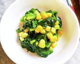 ほうれん草とコーンのサラダ油作り方1写真