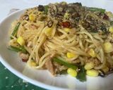 スパゲティ・菜の花シーチキンコーン作り方6写真
