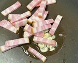 セロリ舞茸ベーコンのケチャップ炒め♪作り方1写真