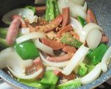 昭和の味ソーセージ玉ねぎピーマンのパスタ作り方5写真