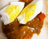 今朝の4w1hサンド「カレー×ゆで卵」作り方1写真