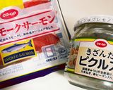 今朝の4w1hサンド「サーモンピクルス」作り方1写真