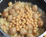 チキンボールとひよこ豆のトマトパスタ作り方5写真