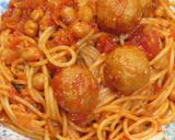 チキンボールとひよこ豆のトマトパスタ作り方16写真