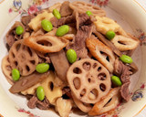 牛肉とごぼう蓮根ちくわの煮物♪作り方5写真