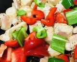 レトルト活用●鶏肉たくさんの玉かけカレー作り方2写真