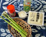 アスパラと豆腐のふわもっち焼き作り方1写真
