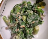 行者ニンニクの胡麻味噌マヨ和え作り方4写真