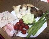アスパラときのこの昆布茶炒め作り方1写真