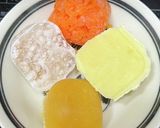 離乳食　豚肉、薩摩芋、にんじん、コーン粥作り方1写真