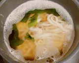 中華風玉子わかめスープのうどん作り方3写真