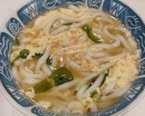 中華風玉子わかめスープのうどん作り方6写真