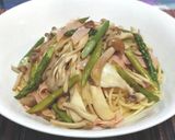 超簡単!きのこアスパラのバター醤油パスタ作り方10写真