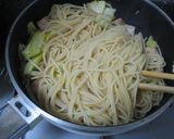 柚胡椒が香る♪鶏とキャベツの和風パスタ作り方5写真
