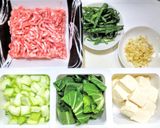 豚ひき肉とチンゲン菜の麻婆豆腐作り方1写真