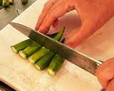 焼きシイタケと焼きオクラ作り方4写真