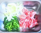 小松菜と豚バラ肉のオイスターソース炒め作り方1写真