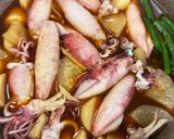 ボイルヤリイカと大根＊里芋のうま煮♪作り方5写真