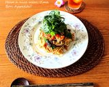 夏の元気ランチ☀パクチーたっぷり焼きそば作り方5写真