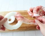 新玉ねぎの豚リング照り焼き作り方2写真