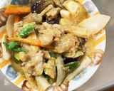 コク旨きな粉味噌味豚こま大根青椒肉絲風作り方16写真