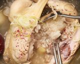 簡単♪丸鶏の薬膳塩で食べる参鶏湯作り方5写真