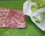 レタス豚肉巻き★お弁当★帰宅の遅い家族用作り方1写真
