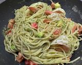 エビアボカドとトマトのジェノベーゼパスタ作り方10写真