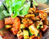 鮪とキムチのサラダ発酵もろみ仕立て作り方4写真