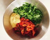 海苔とパクチーのキムチマヨうどん作り方3写真