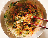 海苔とパクチーのキムチマヨうどん作り方4写真