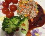 オガタ家　朝食　簡単ハンバーグ作り方4写真