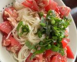 冷やしトマトとツナのそうめんポン酢作り方3写真