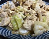 鶏肉とキャベツとしめじの豆腐炒め作り方4写真